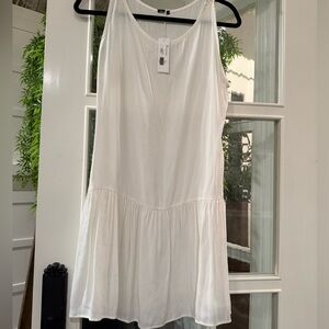 NEW Bachelorette | Bride White Short Flowy Sheer Elegant Sleeveless Dres